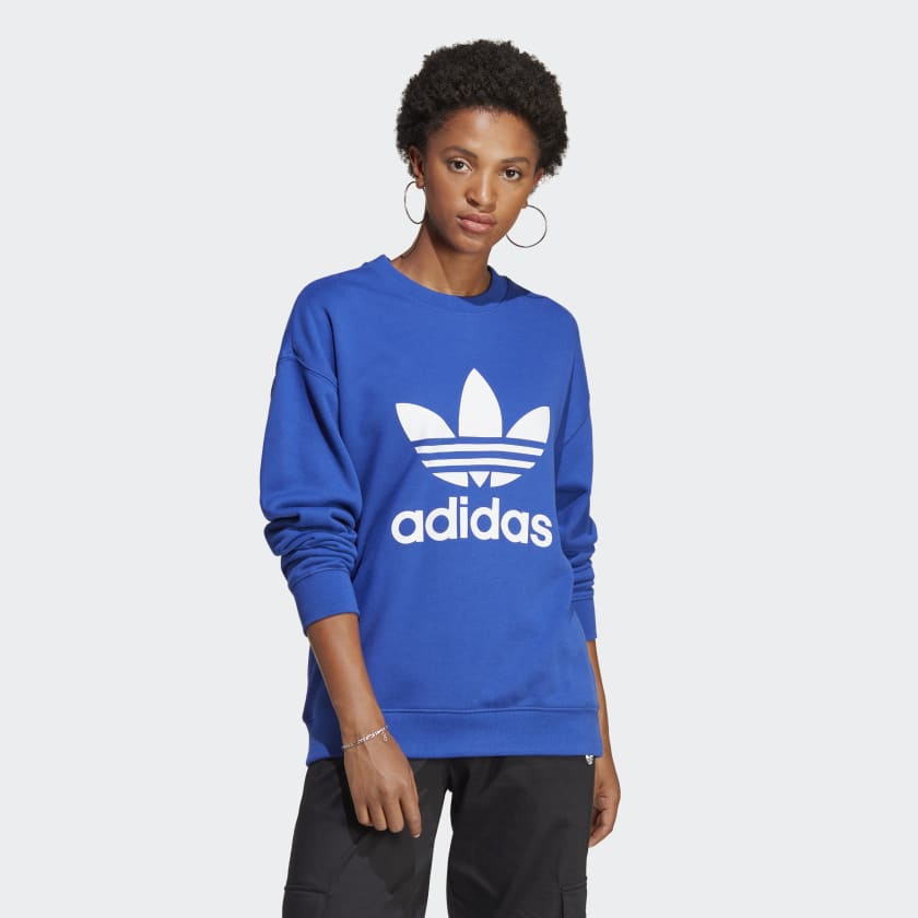 adidas Trefoil Crew Sweatshirt - Blue | Women's Lifestyle | adidas US