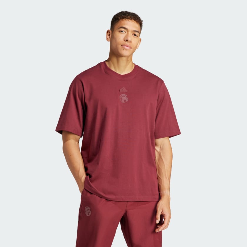Adidas t shirt burgundy hotsell
