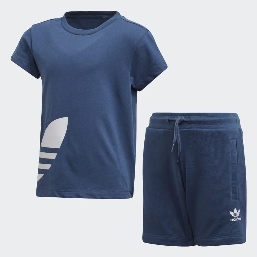 adidas Big Trefoil Shorts Tee Set Blue adidas Philippines