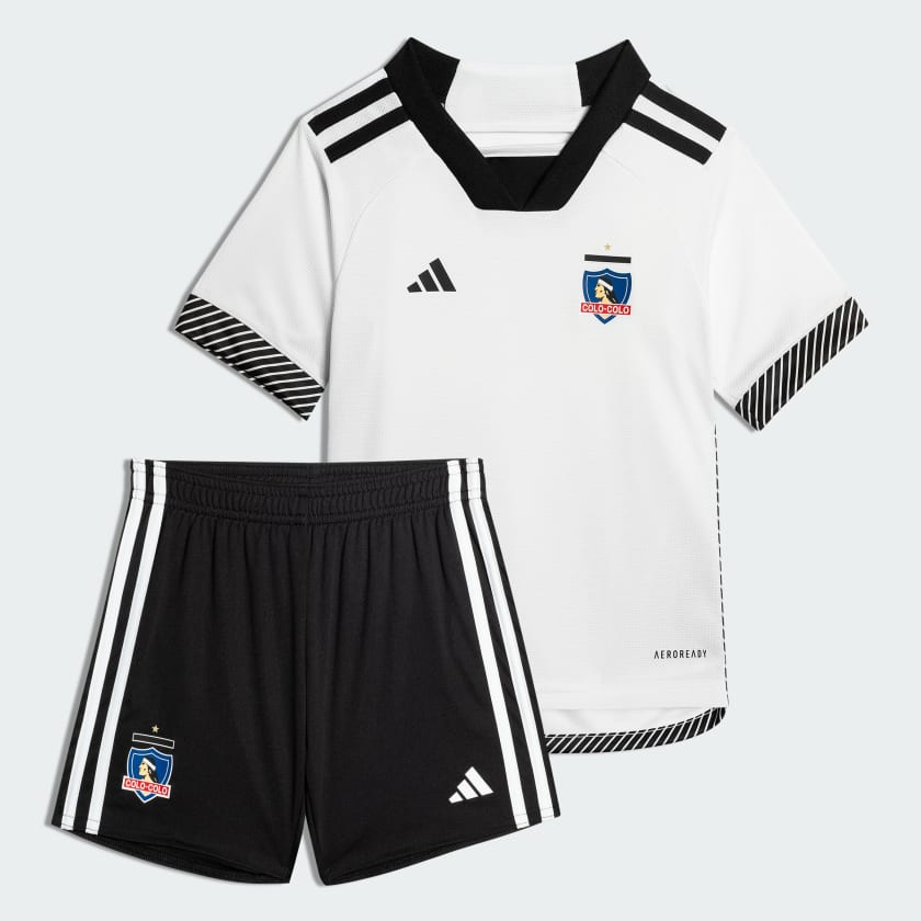 Conjunto Local nino Colo Colo 2024 Blanco adidas adidas Chile