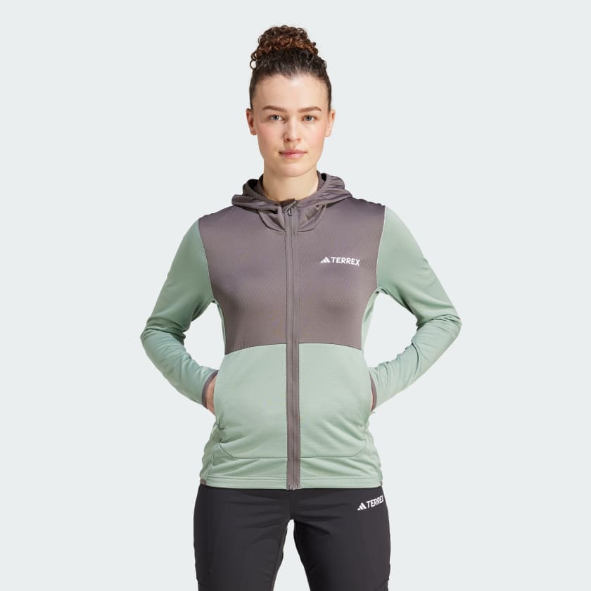 adidas Terrex Xperior Light Fleece Hooded Jacket Green Free Shipping with adiClub adidas Canada