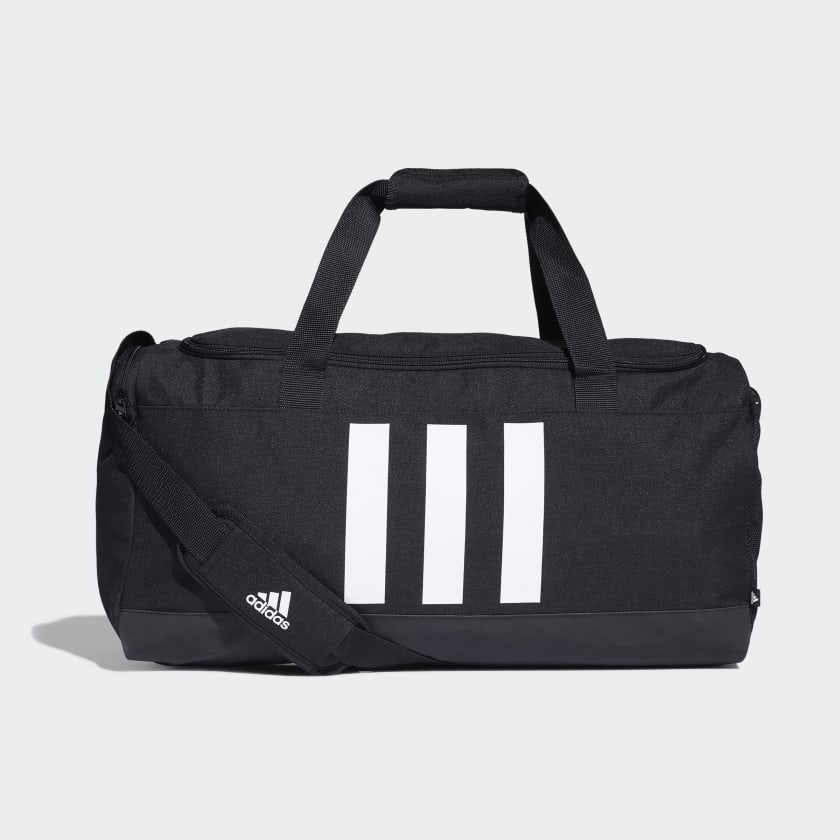 adidas Essentials 3-Stripes Duffel Bag Medium - Black | adidas UK