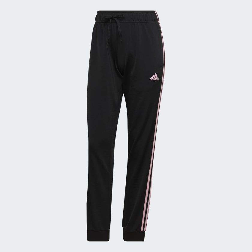 Pink and black adidas pants hotsell