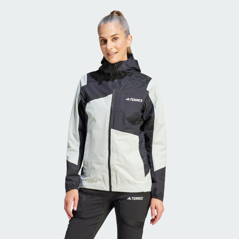 adidas TERREX Xperior Hybrid Rain Jacket Grey | Women\'s adidas Hiking | - US