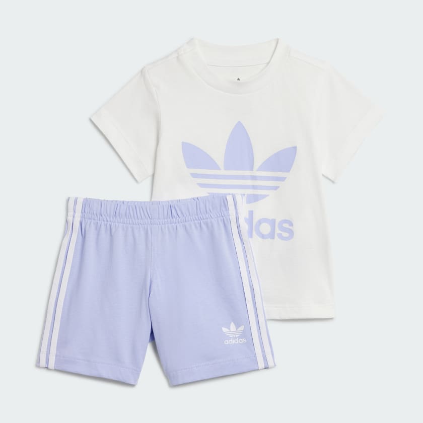 adidas Trefoil Shorts und T Shirt Set Lila adidas Deutschland