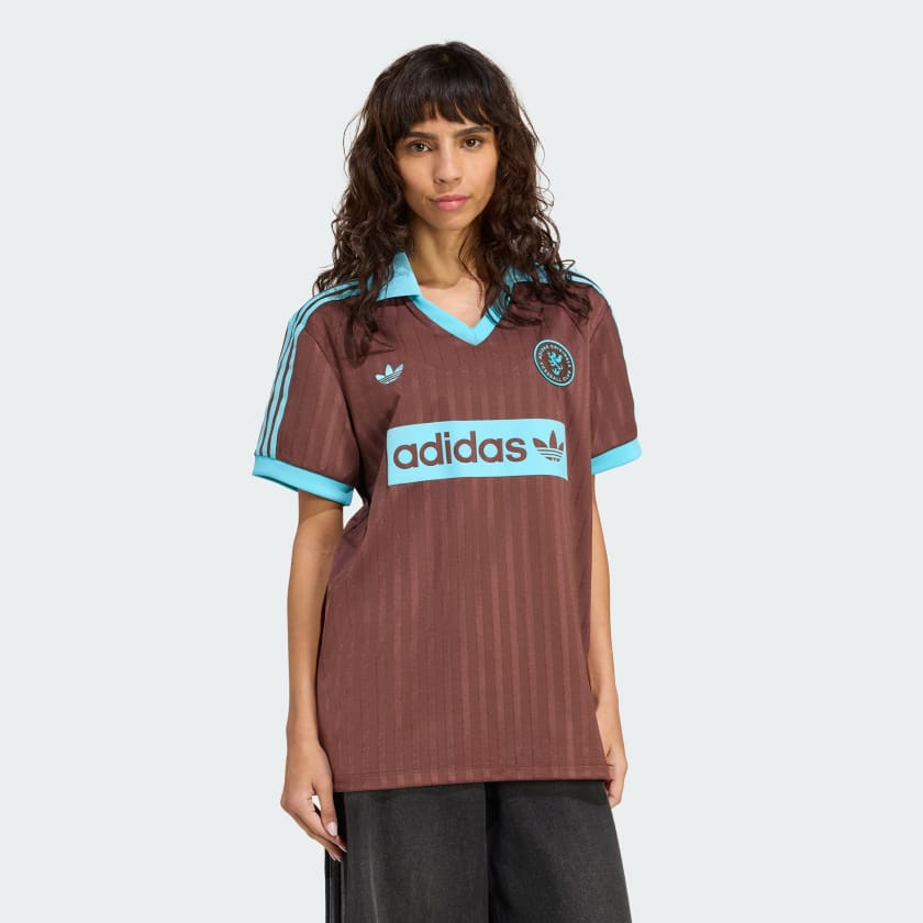 adidas Graphic Soccer-Inspired Jersey - Brown | Free