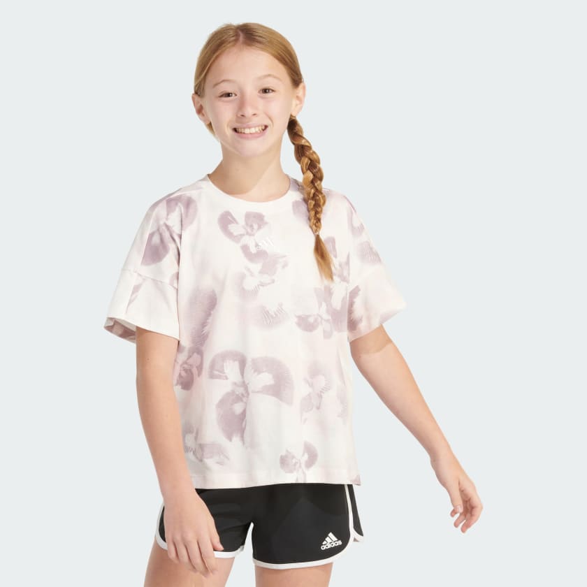 adidas AOP LOOSE HTR BOX TEE White Free Shipping with adiClub adidas US