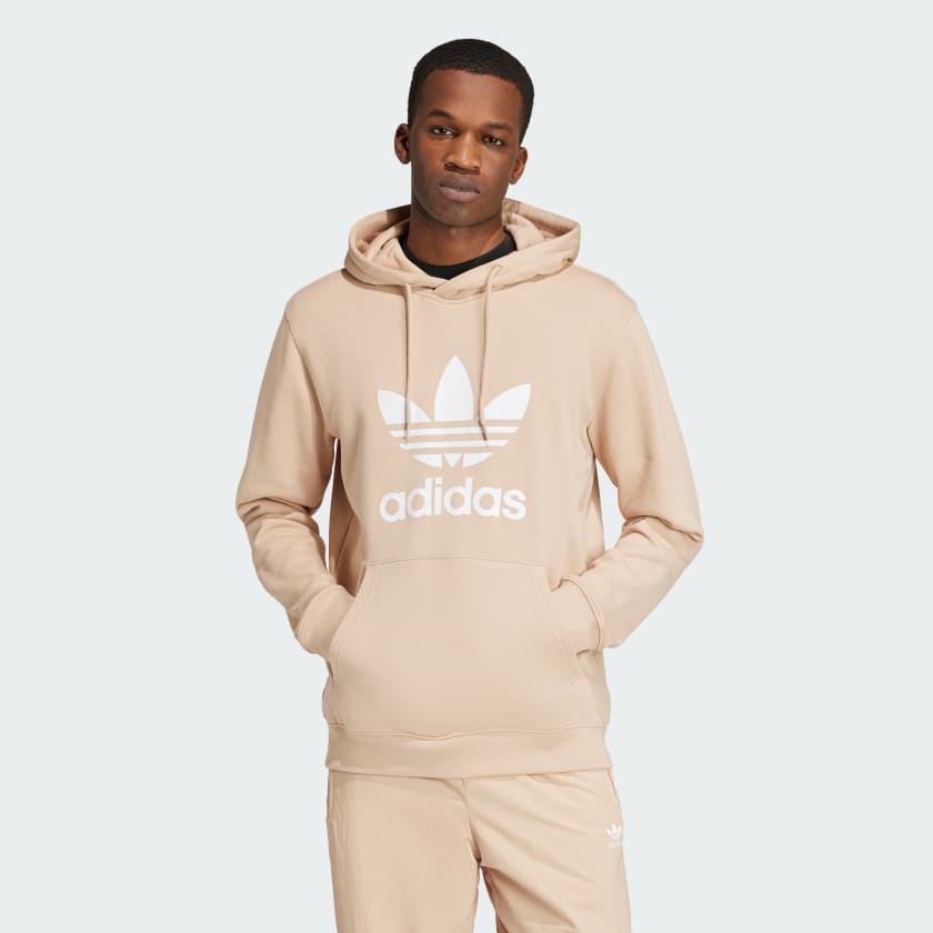 Adidas originals adicolor trefoil hoodie in grey top