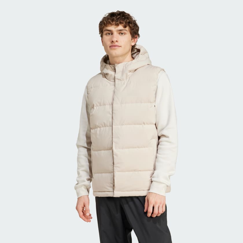 adidas Helionic Hooded Down Vest Beige Free Shipping with adiClub adidas US
