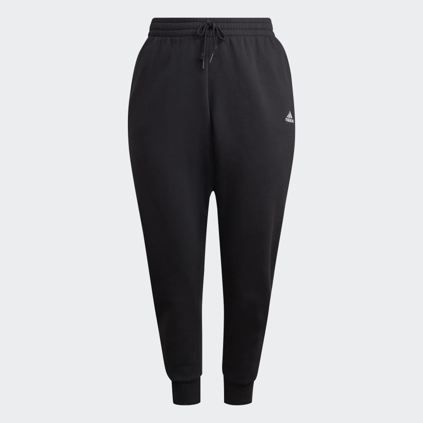 adidas Essentials 3-Stripes Fleece Pants (Plus Size) - Black, GS1375
