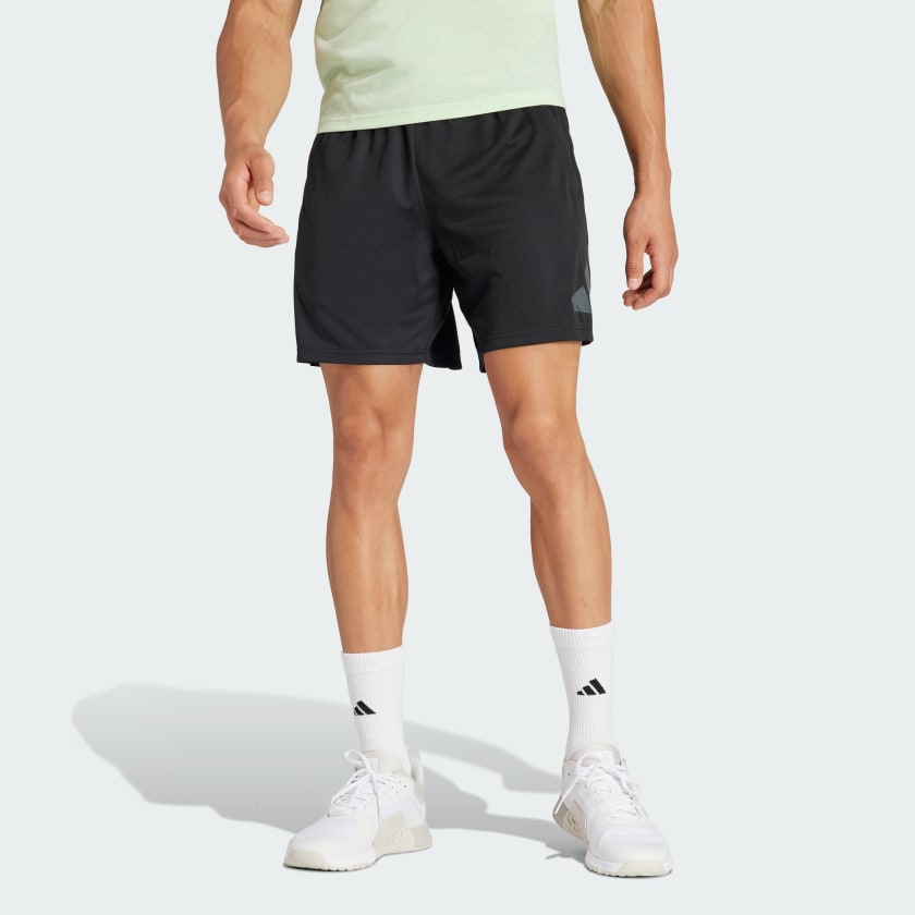 adidas Train Essentials Seasonal Big Logo Shorts - Black | Men's Training |  adidas US