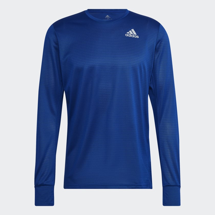 adidas Own the Run Long Sleeve Running Tee Blue adidas Canada