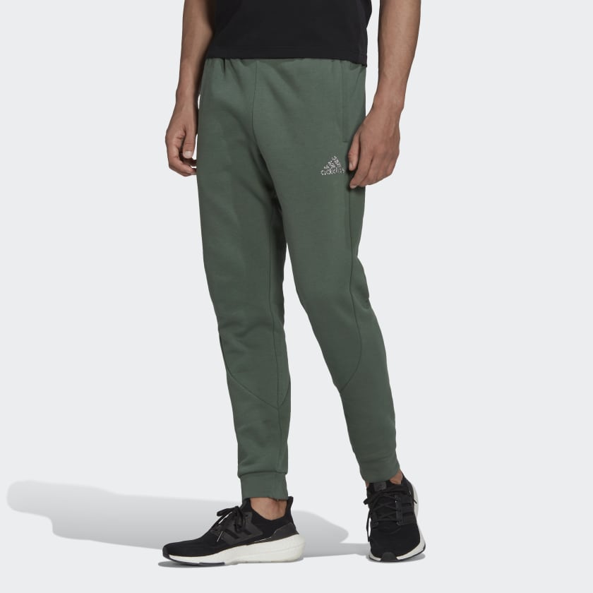 Adidas Men ESS Big Logo Fleece Pants Tapered Black Jogger GYM Cuff-Pant  IB4025 | eBay