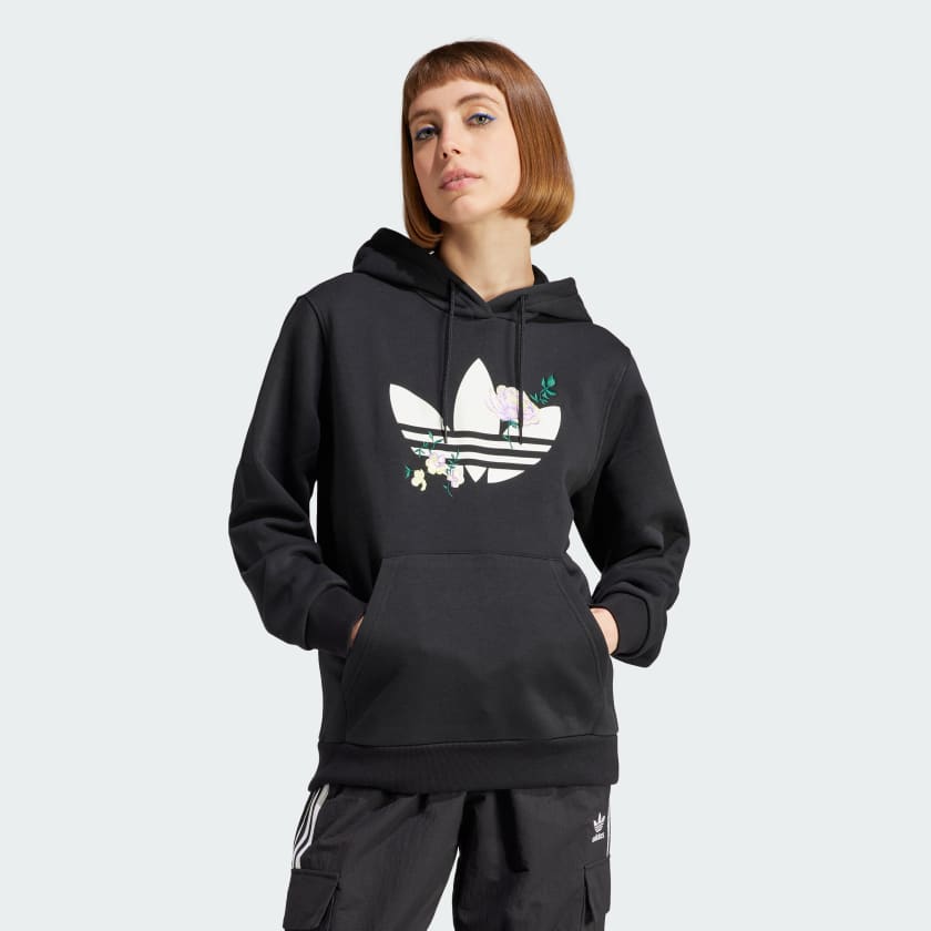 Black hoodie womens adidas 2025
