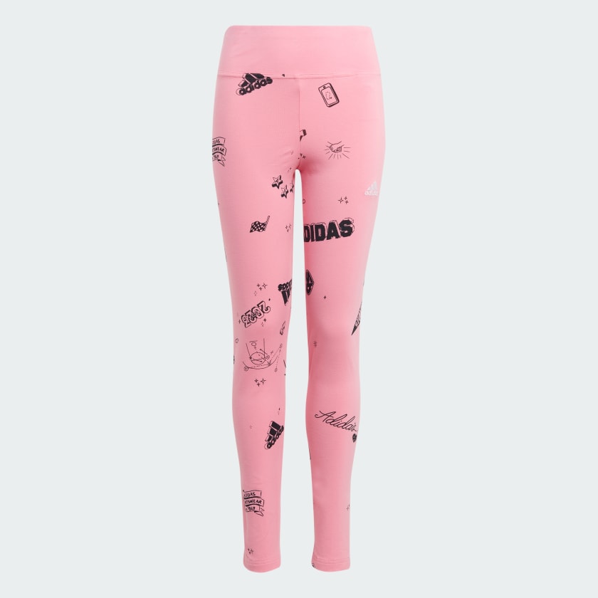 Legging Estampada Infantil Brand Love - Rosa adidas