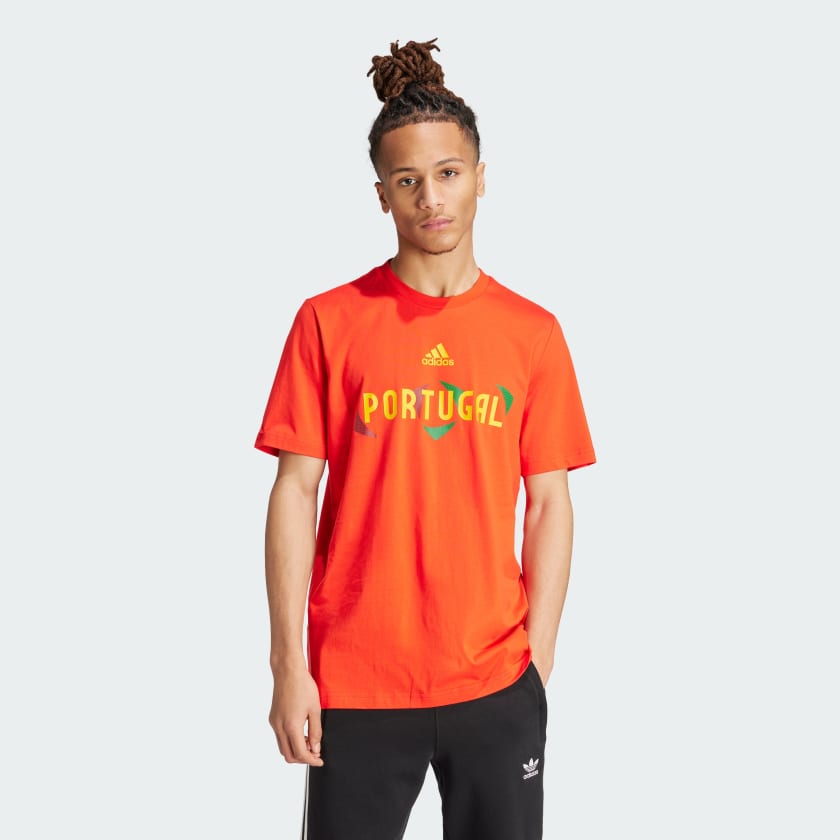 adidas UEFA EURO24 Portugal T Shirt Red Free Delivery adidas UK