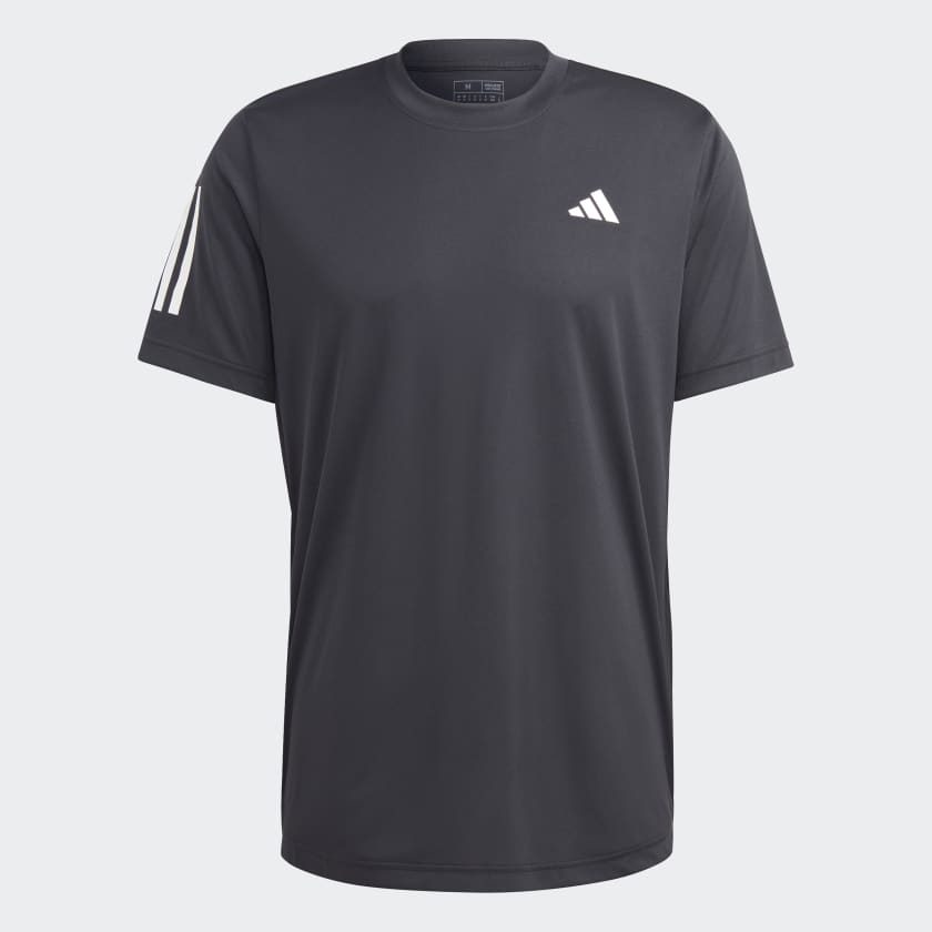 Adidas Club 3 Stripes Tennis Tee Black A M Men Tennis Shirts
