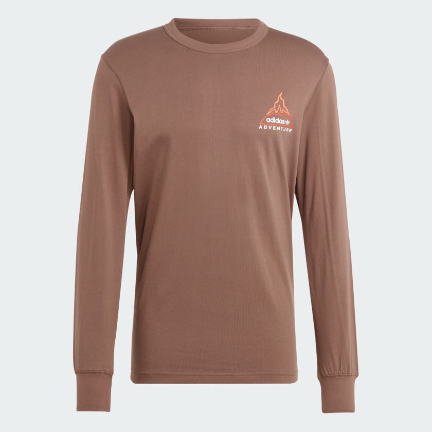 ☆adidas☆ Lip Long Sleeve Tee Brown adidas_Adventure_Graphic_Long_