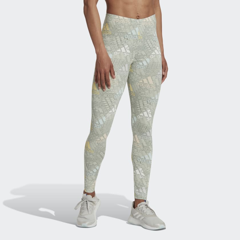 adidas Essentials Multi-Colored Logo Leggings - Green | adidas UK