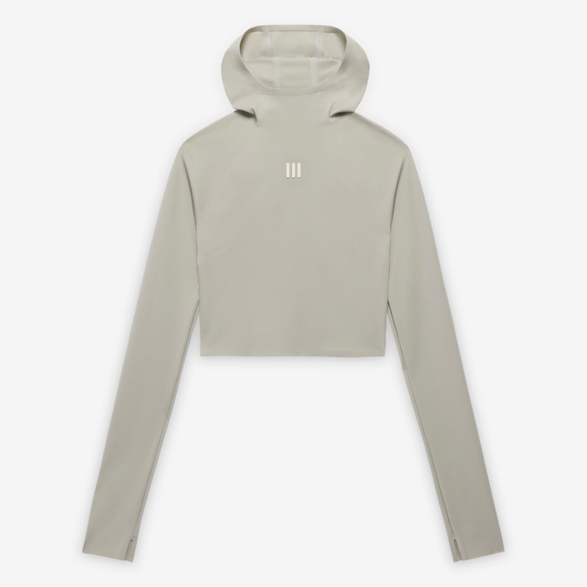 adidas Fear of God Athletics Womens Base Layer Crop Hoodie Beige adidas Malaysia