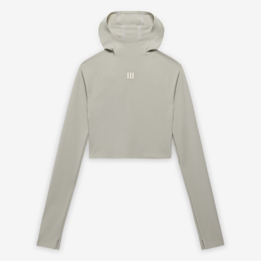 adidas Fear of God Athletics Womens Base Layer Crop Hoodie Beige adidas Malaysia