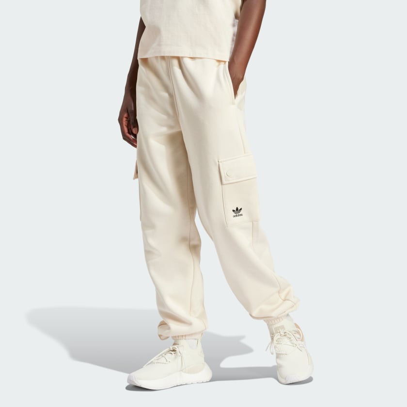 adidas Essentials Fleece Cargo Joggingsbroek Wit adidas Officiele Shop