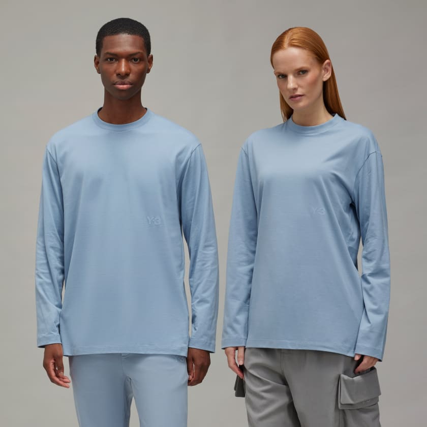 adidas Y 3 Long Sleeve Tee Blue Free Shipping with adiClub adidas US