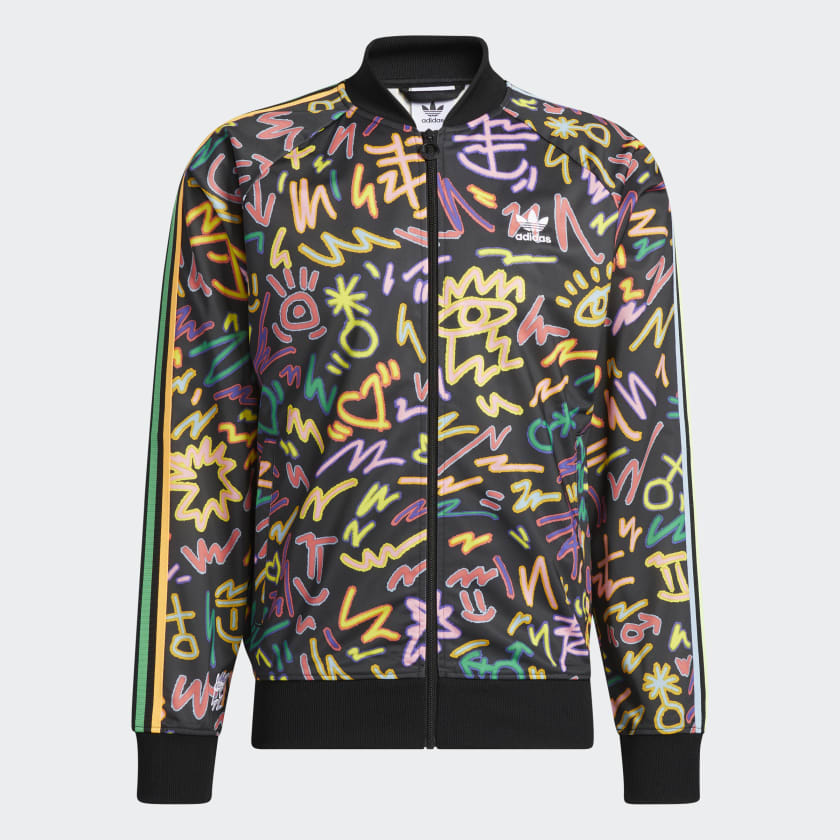 Adidas multicolor track jacket hot sale