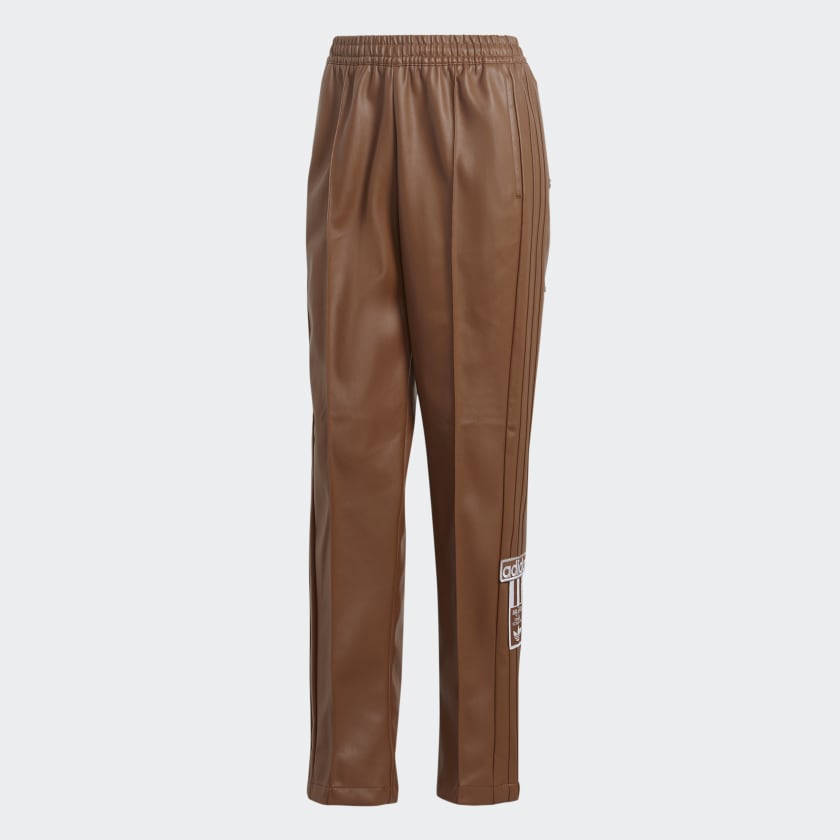 【ADIDAS】Pow Leather Adibreak Trousers - Brown / II6098 adidas Centre Stage Faux Leather Adibreak Pants - Brown