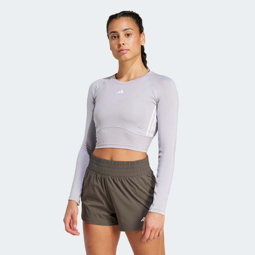 adidas Train Essentials Material Mix Long Sleeve Top Grey Free Shipping with adiClub adidas US