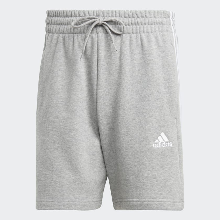 adidas Essentials French Terry 3 Stripes Shorts Grey adidas UK