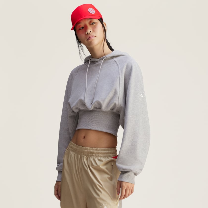 adidas by Stella McCartney Cropped Hoodie Grey adidas UK