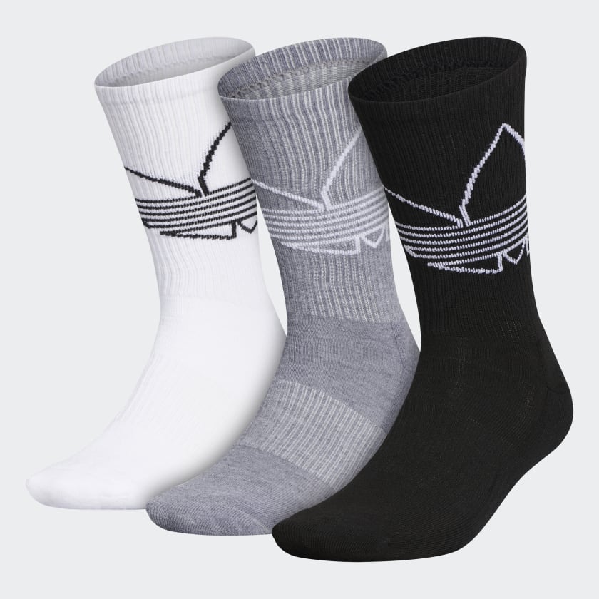 adidas Outline Trefoil Crew Socks 3 Pairs - Multicolor | Men's ...