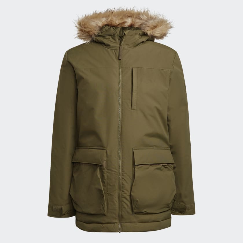 adidas Utilitas Hooded Parka Green adidas New Zealand