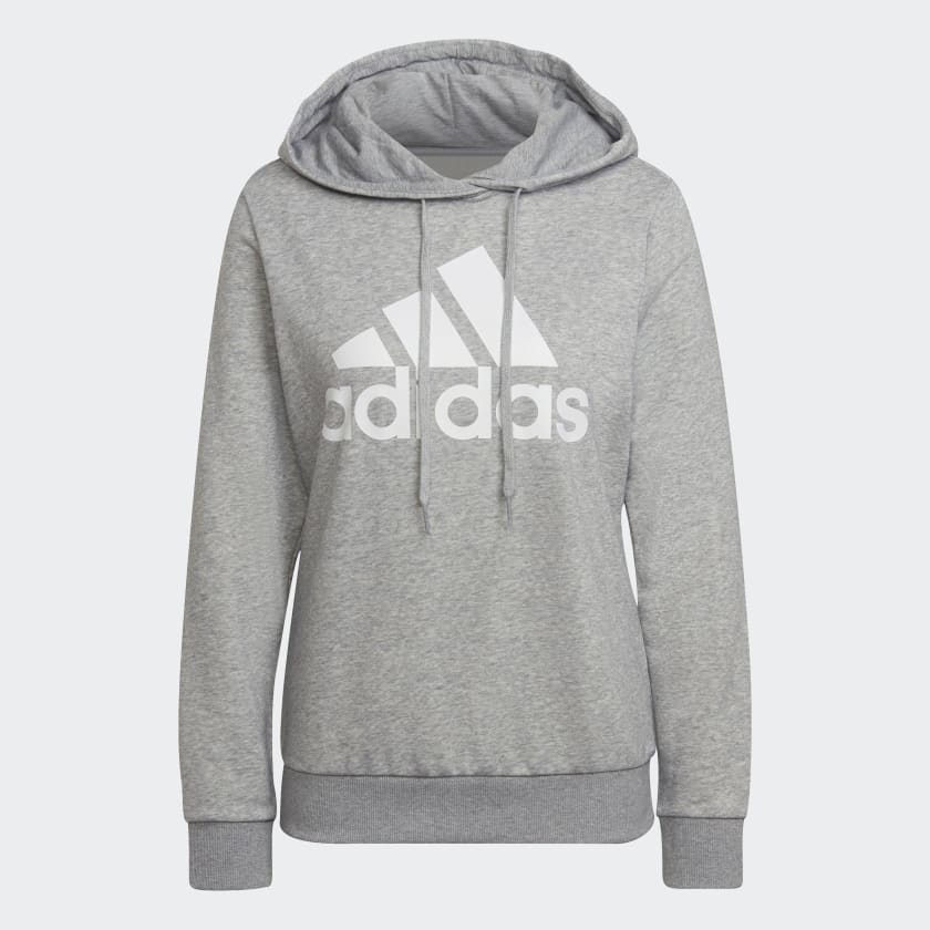 adidas Essentials Relaxed Logo Hoodie Grey adidas UK