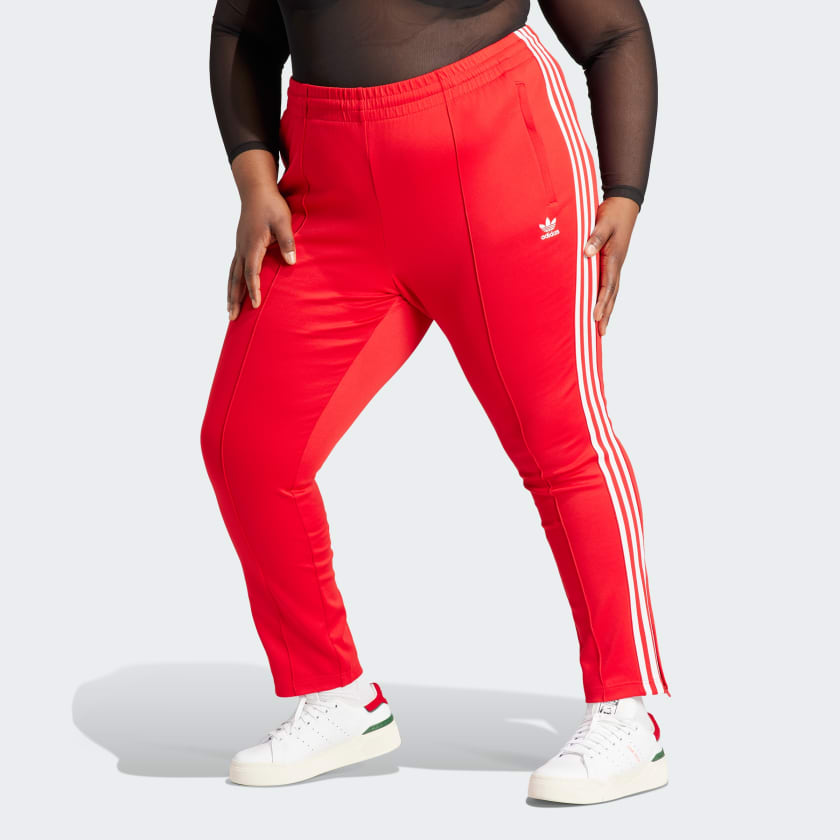 adidas Adicolor SST Track Pants (Plus Size) - Red, Women's Lifestyle