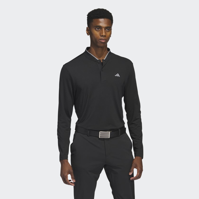 adidas Long Sleeve Polo Shirt - Black | adidas Australia