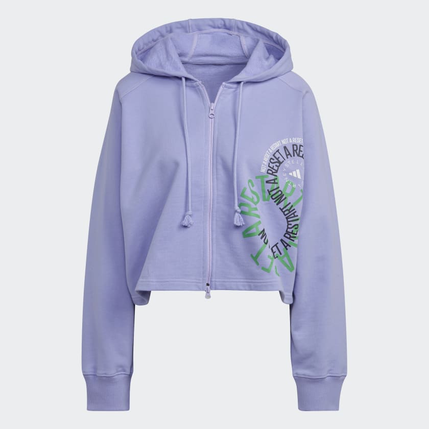 Adidas cropped hoodie lila sales