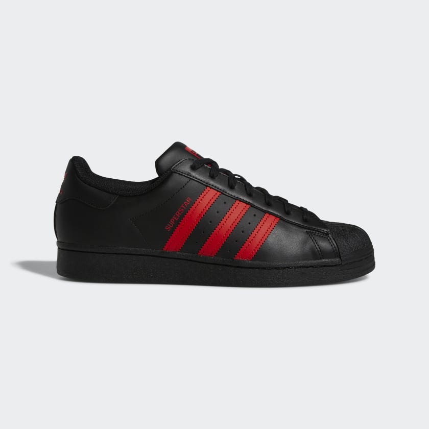 Adidas black white red top