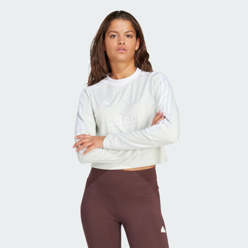 Adidas green shop long sleeve top