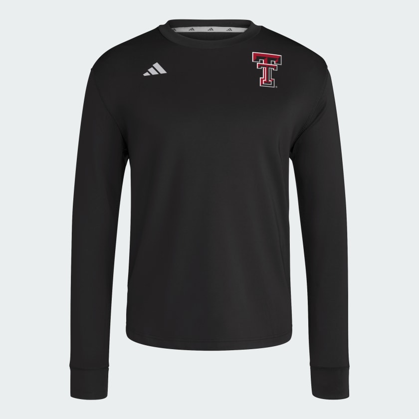 adidas Texas Tech Dugout Crew Sweater - Black | Free Shipping with adiClub  | adidas US