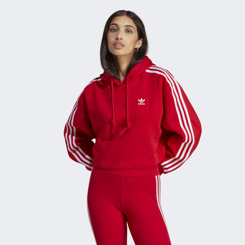adidas Adicolor Classics Crop Hoodie - Red | Women's Lifestyle | adidas US