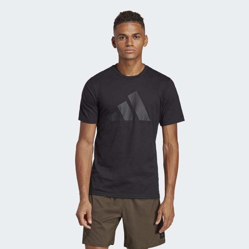 adidas Train Essentials Feelready Logo Training T-Shirt - Schwarz ...