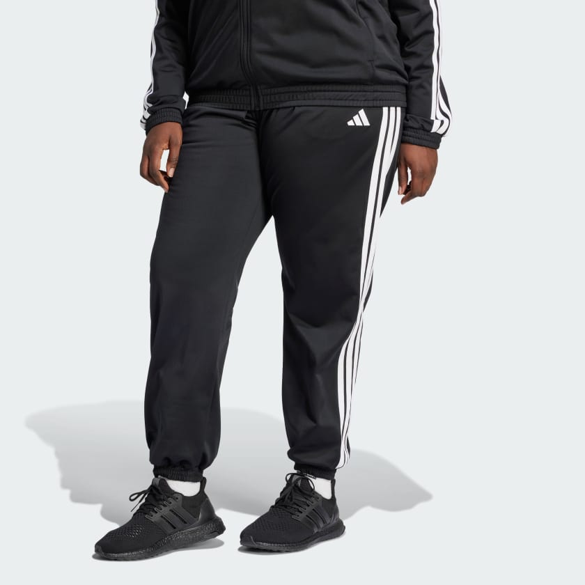 adidas Tricot 3 Stripes Track Pants Plus Size Black Free Shipping with adiClub adidas US