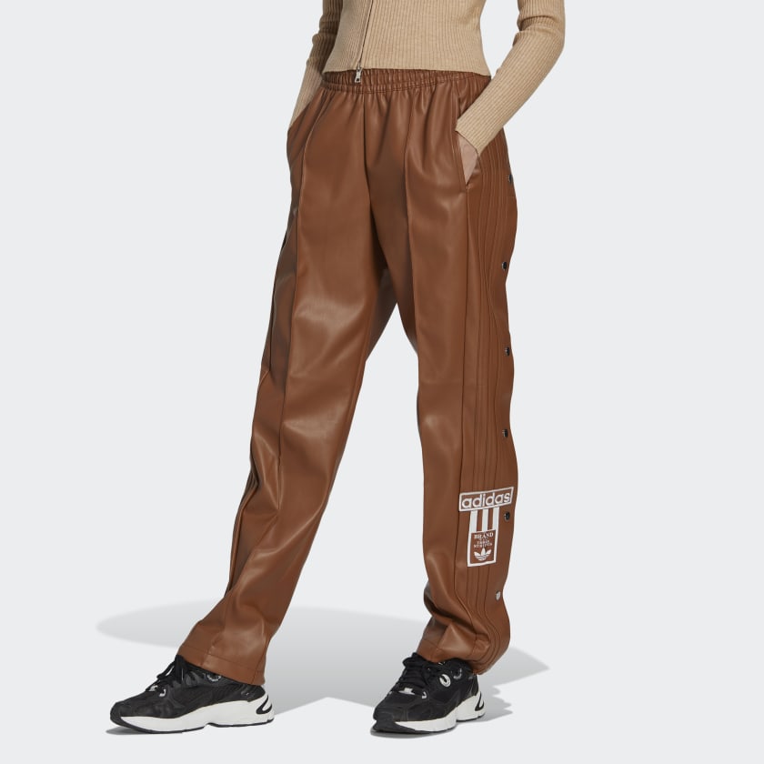 Faux Leather Adibreak Pants - Brown
