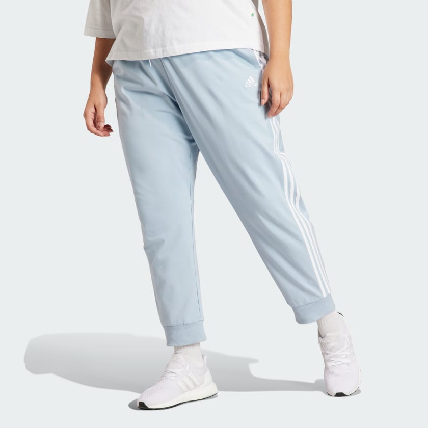 adidas Essentials Warm-Up Slim Tapered 3-Stripes Track Pants (Plus Size) -  Blue | Women's Lifestyle | adidas US