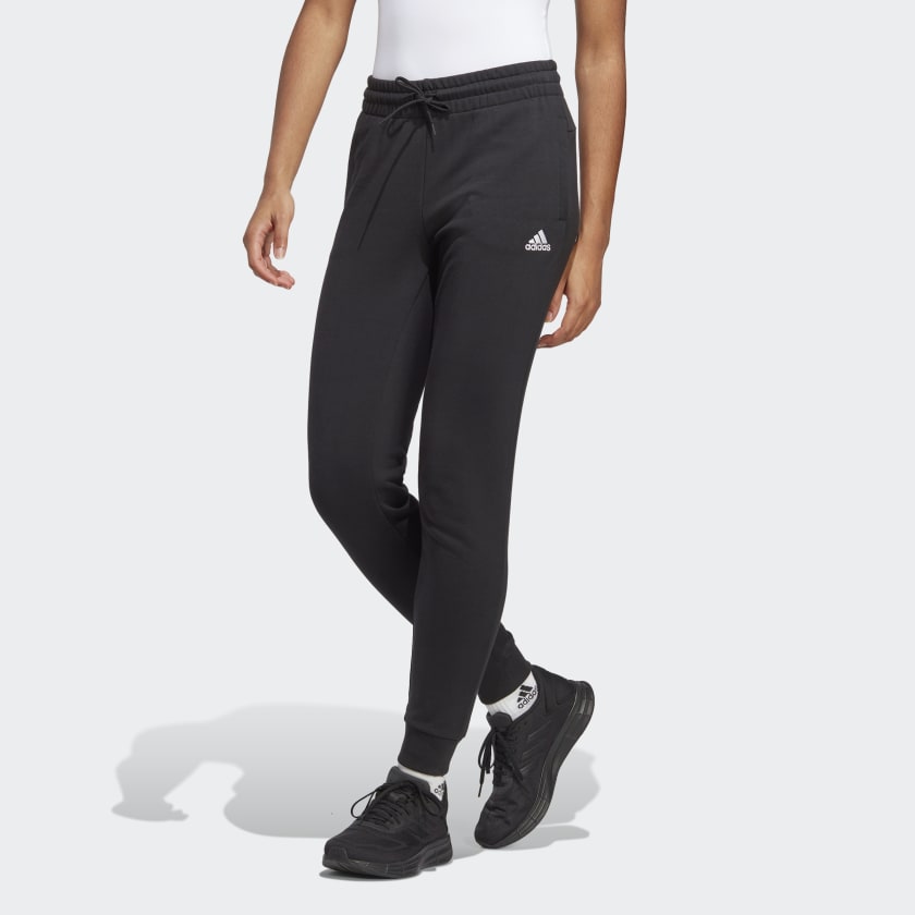 adidas Essentials Linear French Terry Cuffed Pants - Black