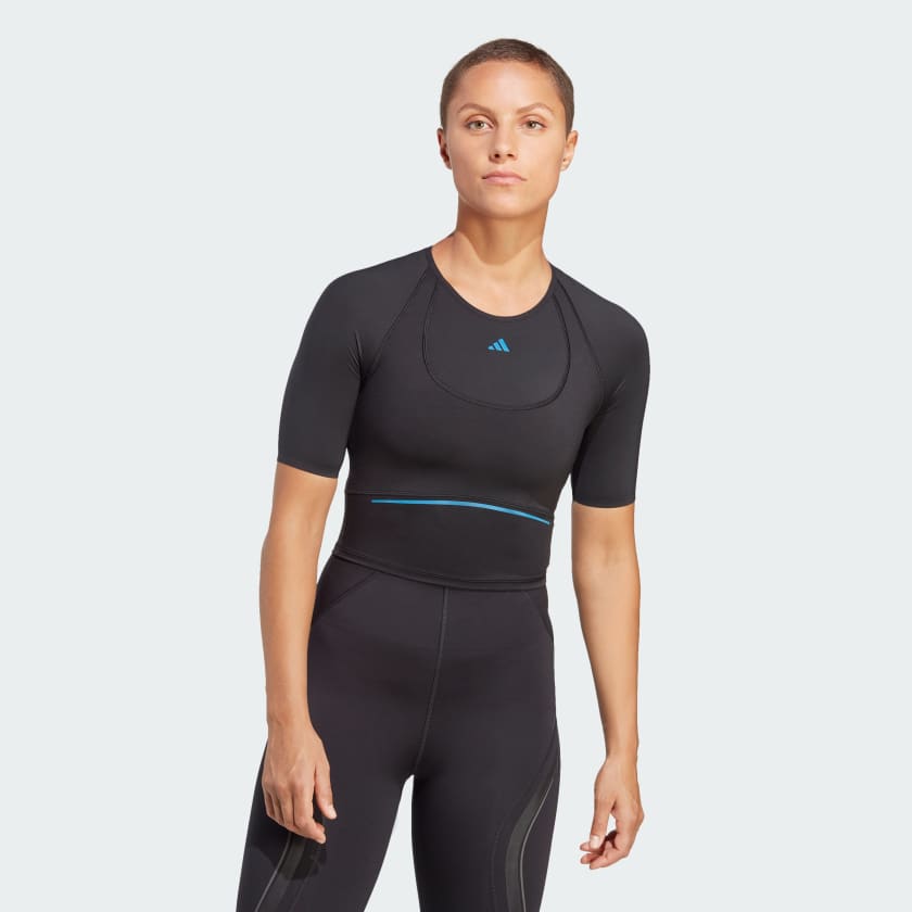 Adidas crop top short sales sleeve