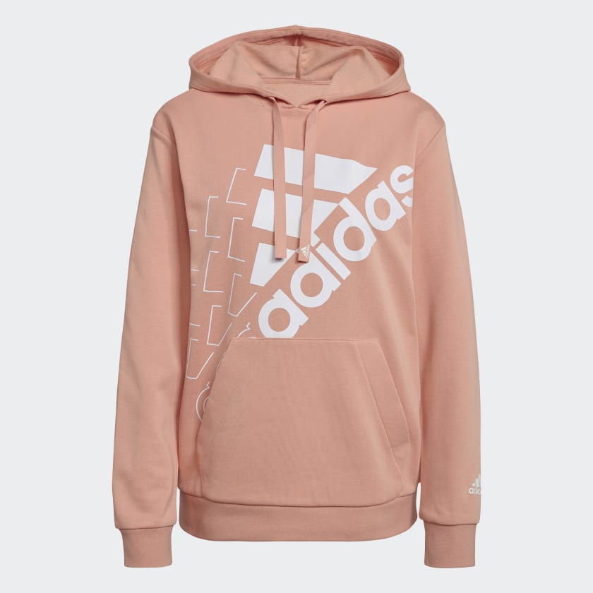 adidas Brand Love Slanted Logo Relaxed Hoodie - Pink