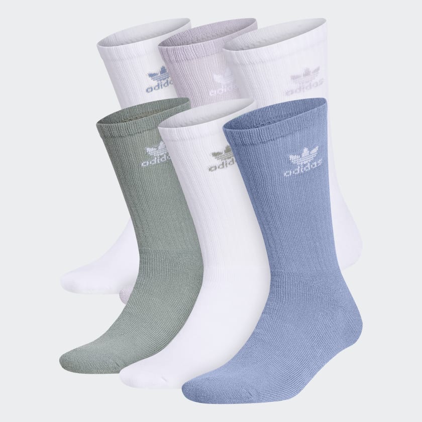 adidas Trefoil Crew Socks 6 Pairs - Blue | Men's Lifestyle | adidas US